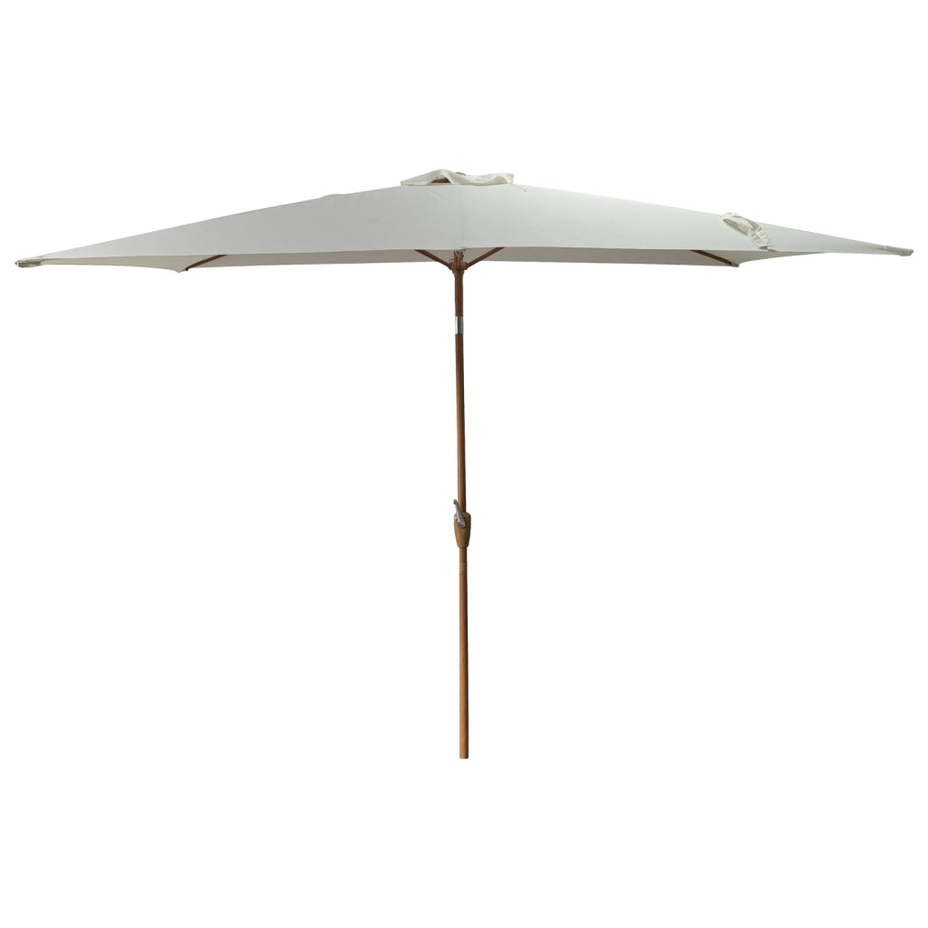 HAPUNAOmbrellone rettangolare diritto 2x3m beige ed effetto legno