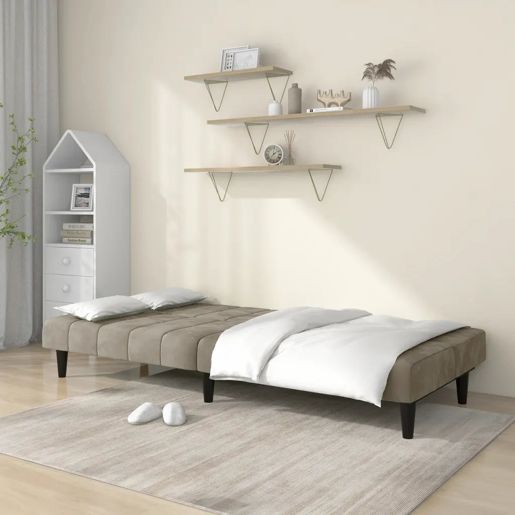 Divano Letto a 2 Posti Grigio Chiaro in Vellutocod mxl 87497