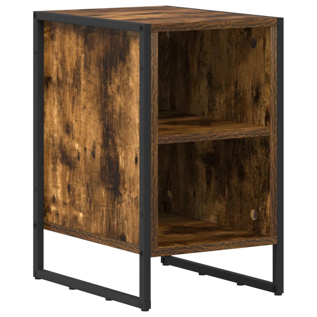 Comodino-Tavolino da notte Rovere Fum¨¨ 39.5 x 30 x 50 cm Legno multistrato