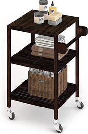 Carrello da cucina su ruote – Trolley da servizio – Carrello da cucina su ruote in acciaio inossidabile – Carrello da cucina su ruote con ruote in gomma – Carrello da cucina su ruote con cassetti – Carrello da cucina su ruote con contenitore per rifiuti