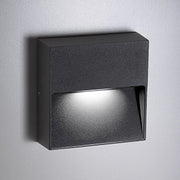 Bottom Lampada da Parete LED per Esterni ed Interni 4.5W 3000K IP54 in Alluminio Pressofuso Grigio Scuro Forma Quadrata Design Moderno ed Elegante