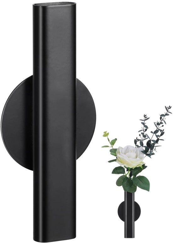 Decorazione per parete in vetro - contenitore per fiori - applicatore per parete - contenitore per fiori riutilizzabile - dimensioni 16x7x1,5 cm