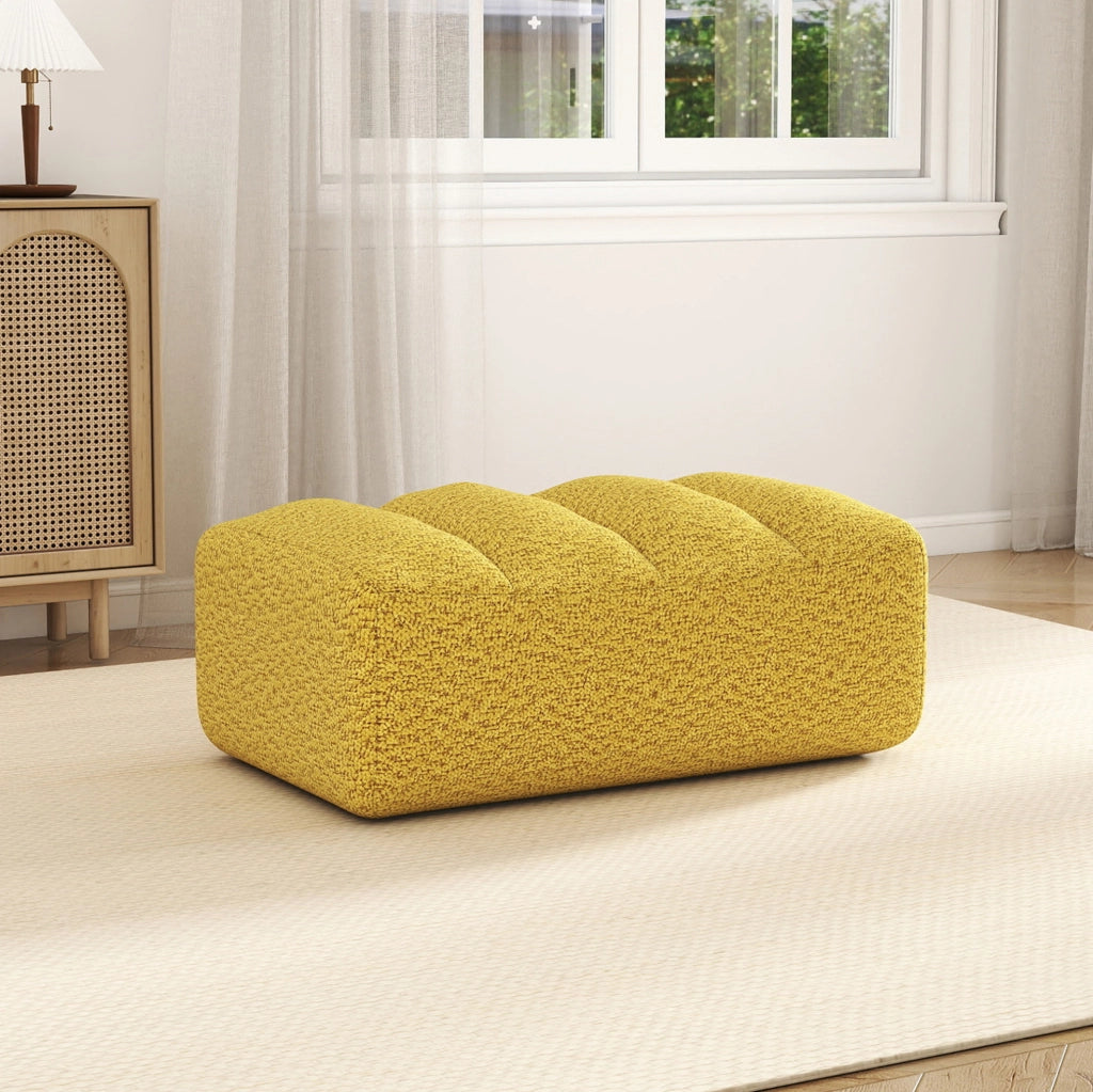 Divano modulare senza struttura con pouf giallo