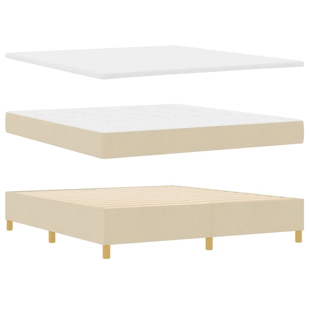 Letto a Molle con materasso Crema 180 x 200 cm Tessuto 3341915