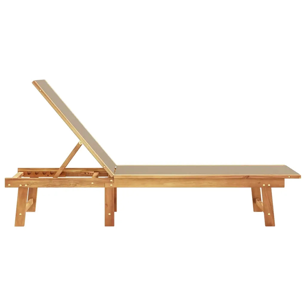Lettino Prendisole Tortora Legno Massello di Acacia e Textilene 4008415