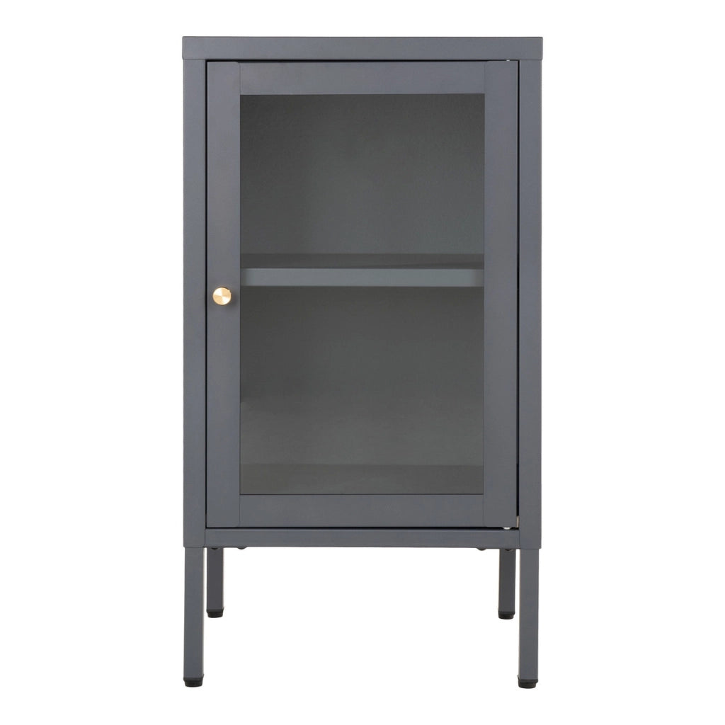 Vetrinetta Dalby, Grigio, Metallo, 35x38x70 cm