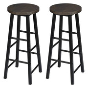 Barstoli alti - Altezza seduta 71cm - Alluminio - Set da 2 - Cucina - Sedili bar - Senza schienale - Legno