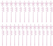 Set di spirali per bicchieri 25 pezzi - colore rosa - materiale PETG - eleganti con strisce - reutilizzabili