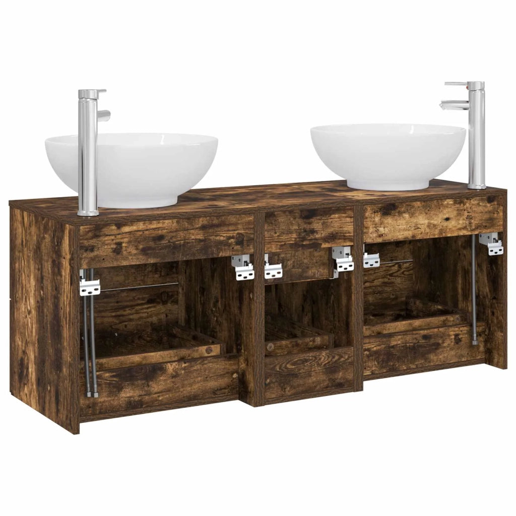 Set di mobili per il bagno 3 pz Rovere Fumo 49,5 x 44,5 x 65 cm 3405911