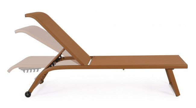 Set 2 Lettini Prendisole da Giardino 70x182x91,5h cm con Ruote Taylor Pecan