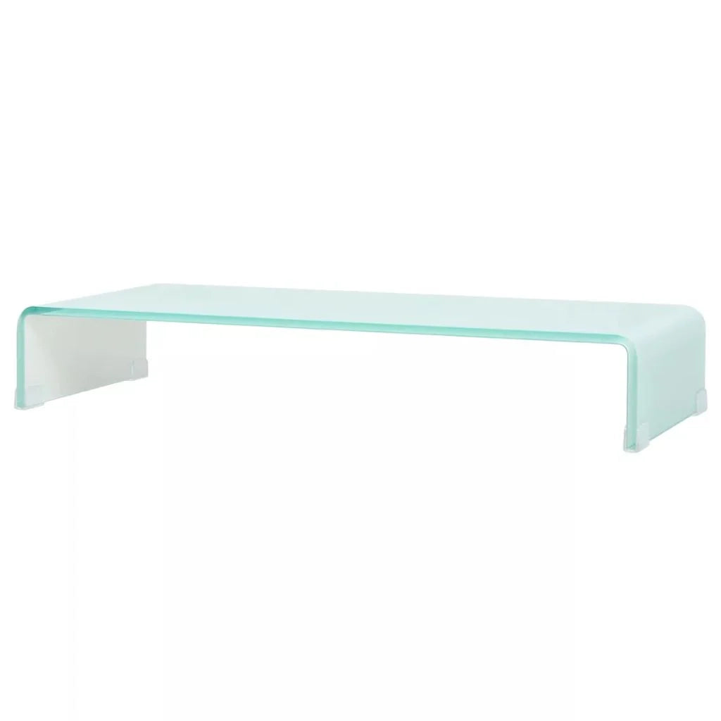 Pratico supporto TV/buffet/supporto per monitor di design per TV in vetro bianco da 80 cm 2502231