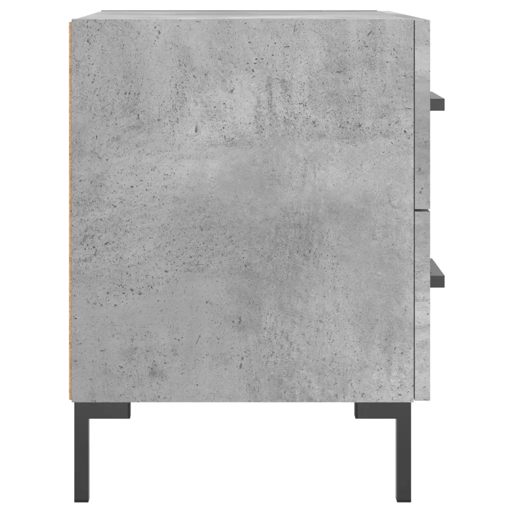 Comodino | Armadio da Notte | Mobiletto da notte Grigio Cemento 40x35x47,5 cm in Legno Multistrato