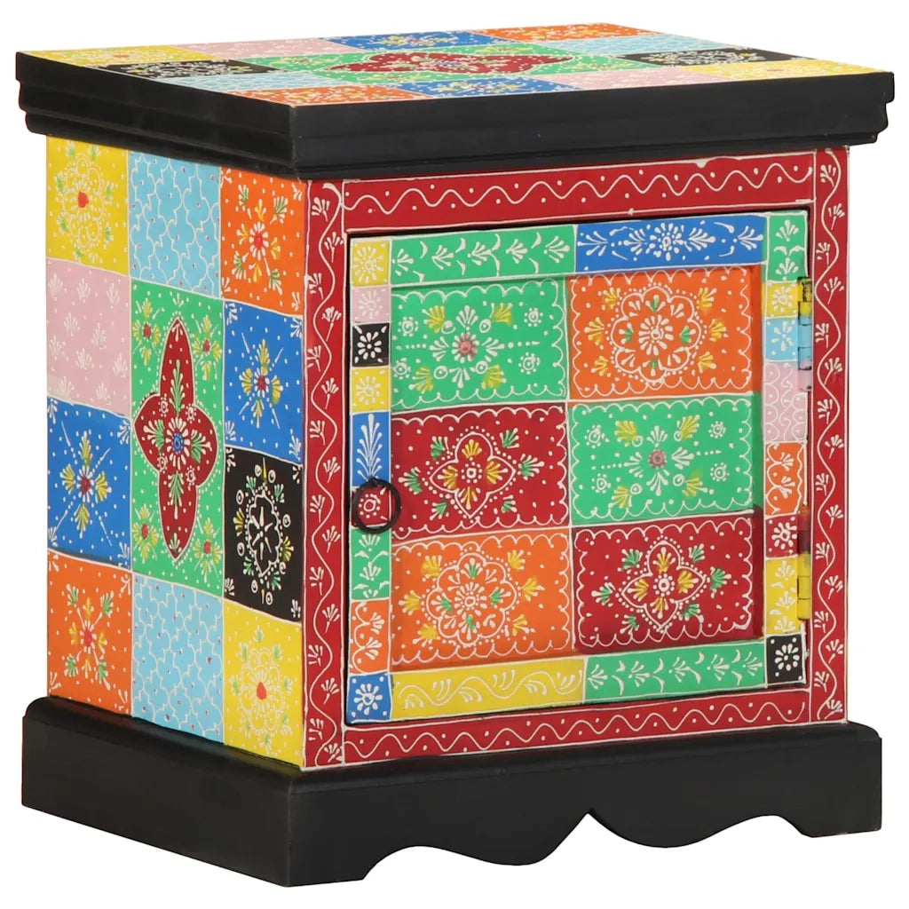 Comodini 2 pz Multicolore 40x35x45cm in Legno Massello Mango 4017563