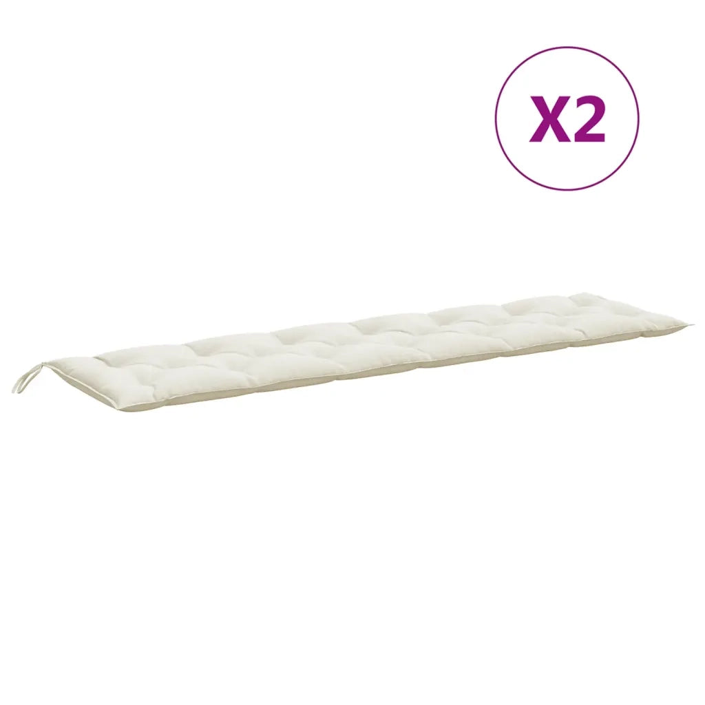 Cuscini Panca Giardino 2pz Crema Mélange 200x50x7 cm Tessuto 4002632