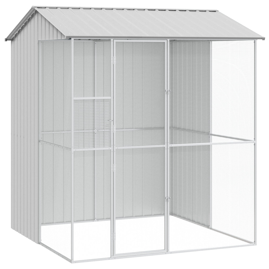 Aviario per Uccelli  Grigio 215x210x247 cm Acciaio