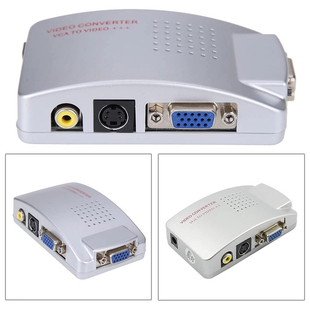 Trade Shop - Convertitore Adattatore Video Da Vga Femmina A Rca S-video Vga Femmina Qy-v01 -