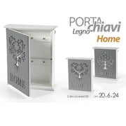 Trade Shop - Porta Chiavi Parete 20x6x24cm Legno Decoro Home Moderno Decori Assortiti 818585 -