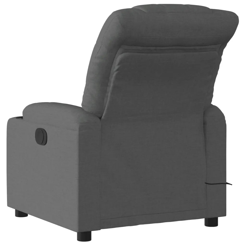 Divano Sedia-Poltrona Reclinabile Massaggio Elettrica Grigio Scuro Tessuto 531216