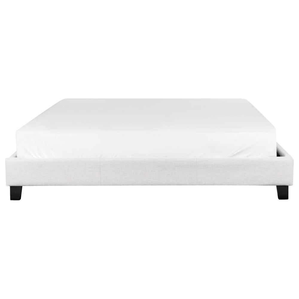 Letto 180 x 200 cm tessuto grigio chiaro con rete a doghe senza testiera