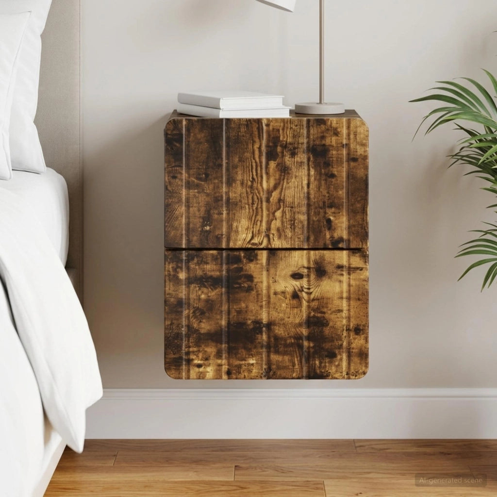 Mobiletto da notte a muro Rovere Fumo 33 x 34,5 x 43 cm 898305