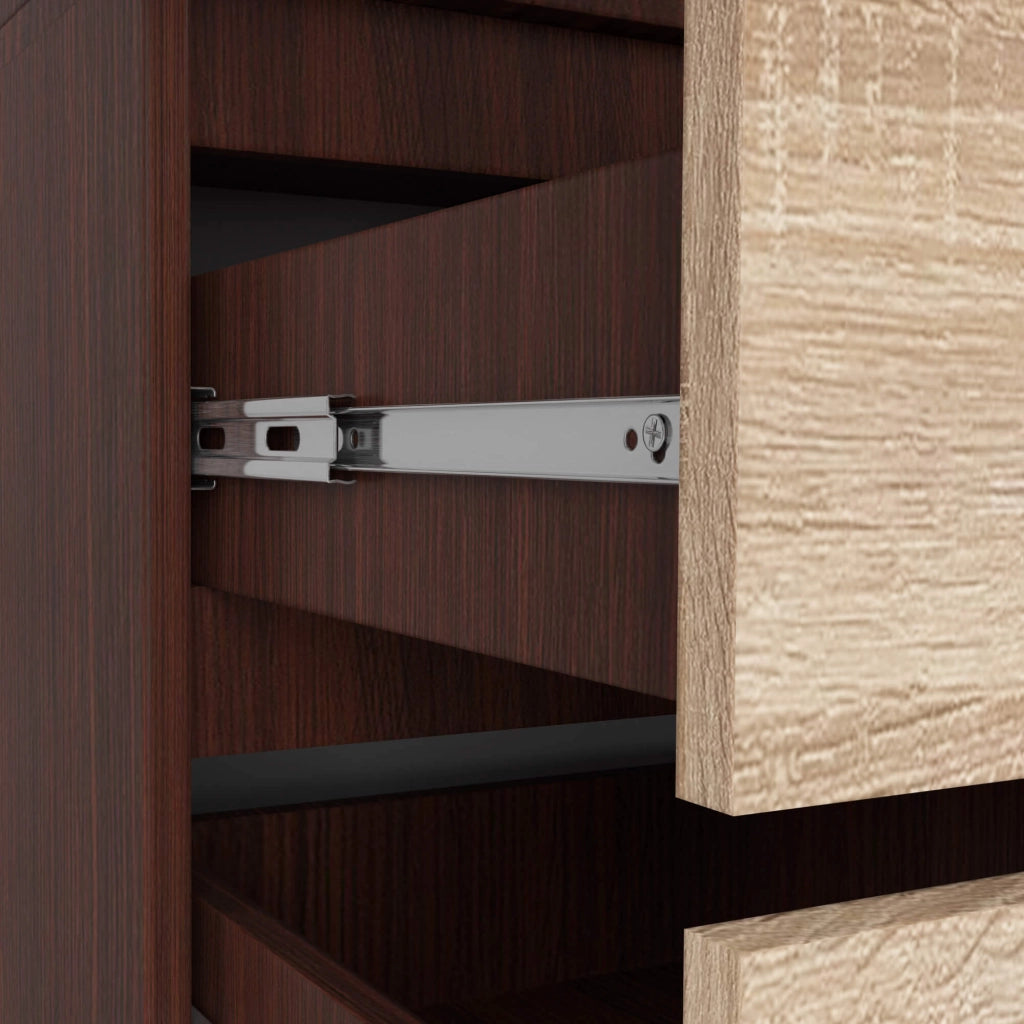 Armadio AKORD S90 Wengé 90 cm 2 ante 2 cassetti inserto frontale Sonoma Quercia 90x51x180 cm
