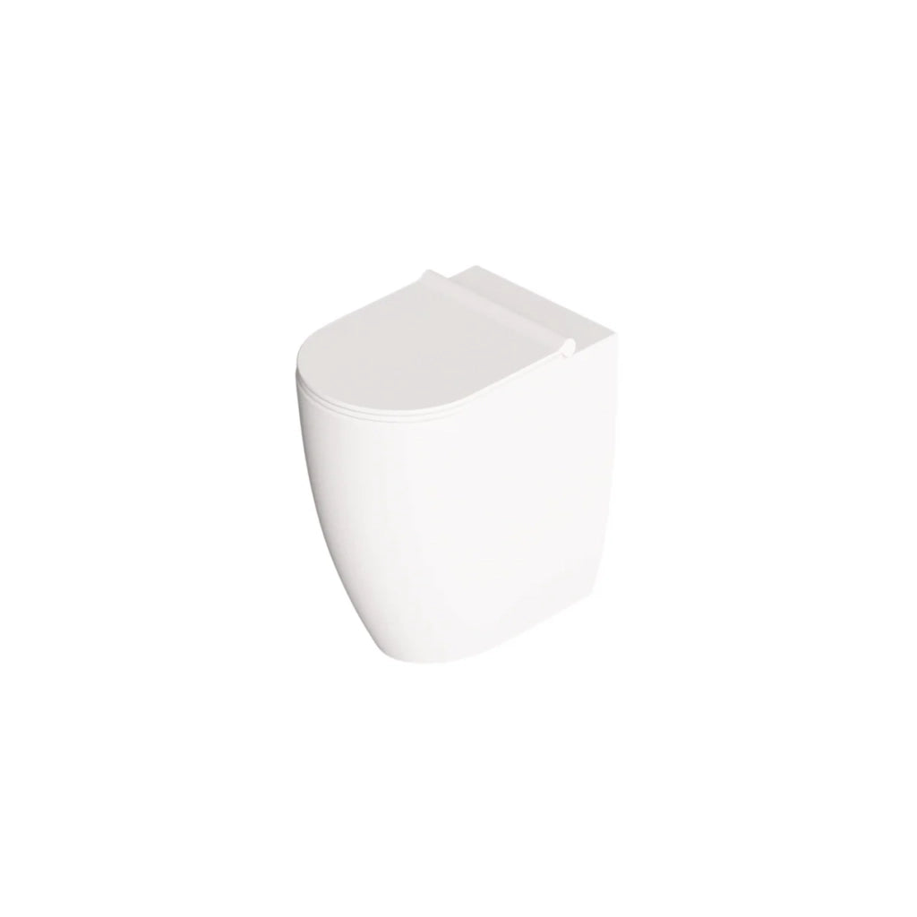 Coppia Di Sanitari Alice Ceramica Da Terra Filo Muro Senza Brida Bianco Lucido "Form"