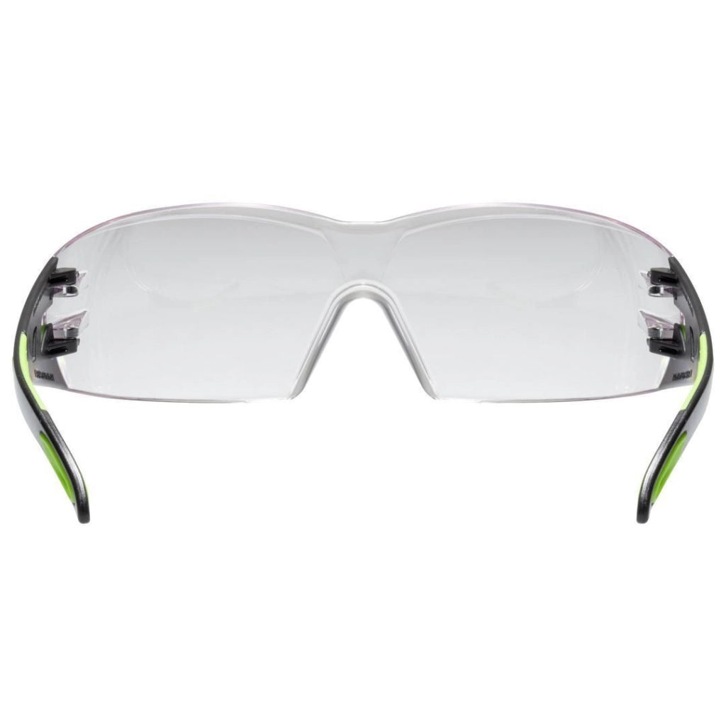 Uvex pheos Occhiali di sicurezza Poliossimetilene (POM), Elastomero Termoplastico (TPE) Nero, Verde