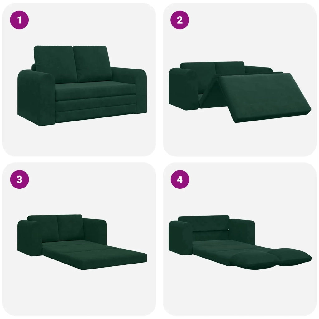 Divano letto | Sof¨¤ letto | Letto singolo Verde Scuro 148 x 71 x 83 cm Velluto