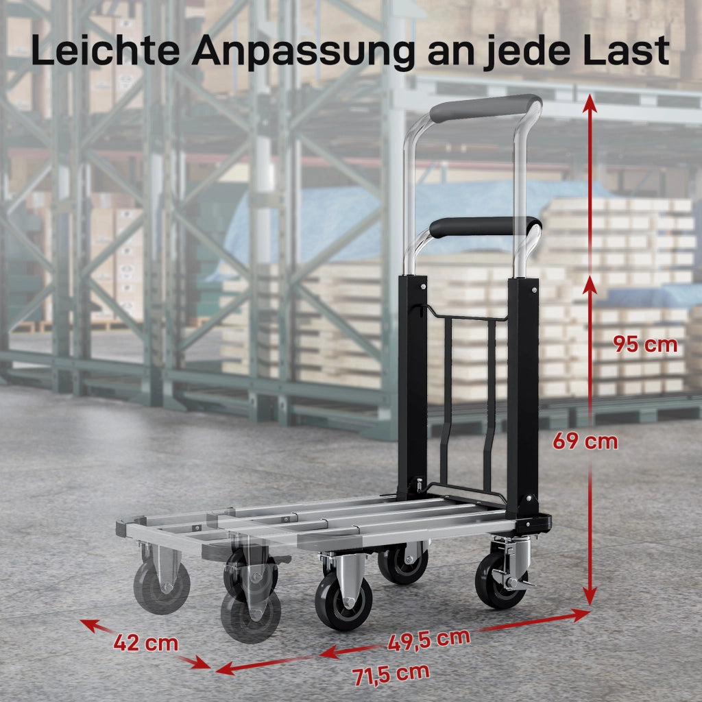 Carrello pieghevole ¨C zephmum ¨C 150 kg, metallo, nero
