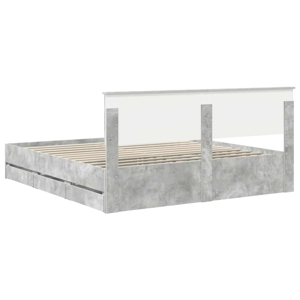 Struttura del letto con cassetto Grigio cemento 180 x 200 cm 3410682