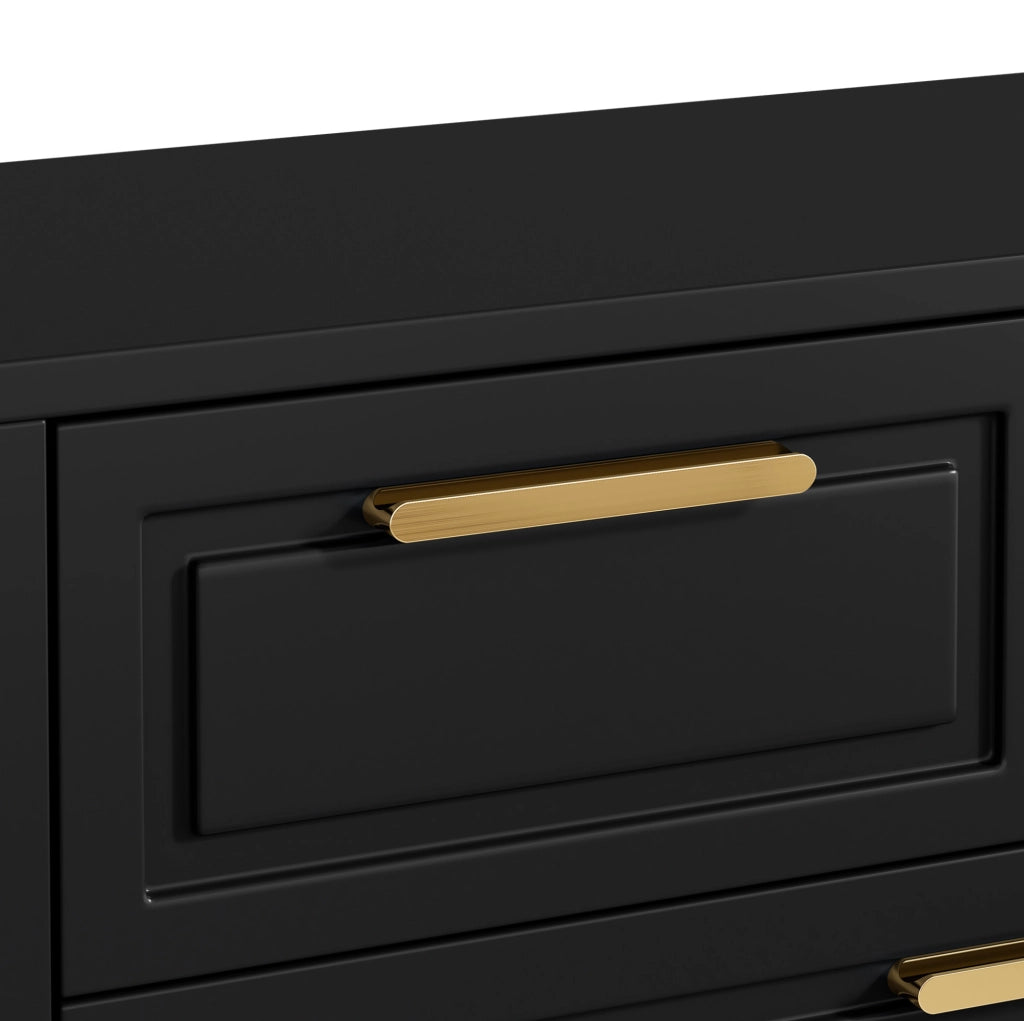 Scarpiera moderna nera con ripiani regolabili, cassetti e ante per 10-15 paia di scarpe