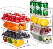 Organizzatore per frigorifero, armadio per cucina con coperchio, organizzatore per cucina, set di 8 ante, sistema di stoccaggio, frigorifero, armadio per cucina, cosmetici, materiali da ufficio, attrezzi (4 grandi/4 piccoli)