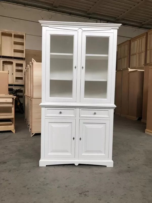 Cristalliera classica goccia legno bianco 117x46x220 - Mobili 2G