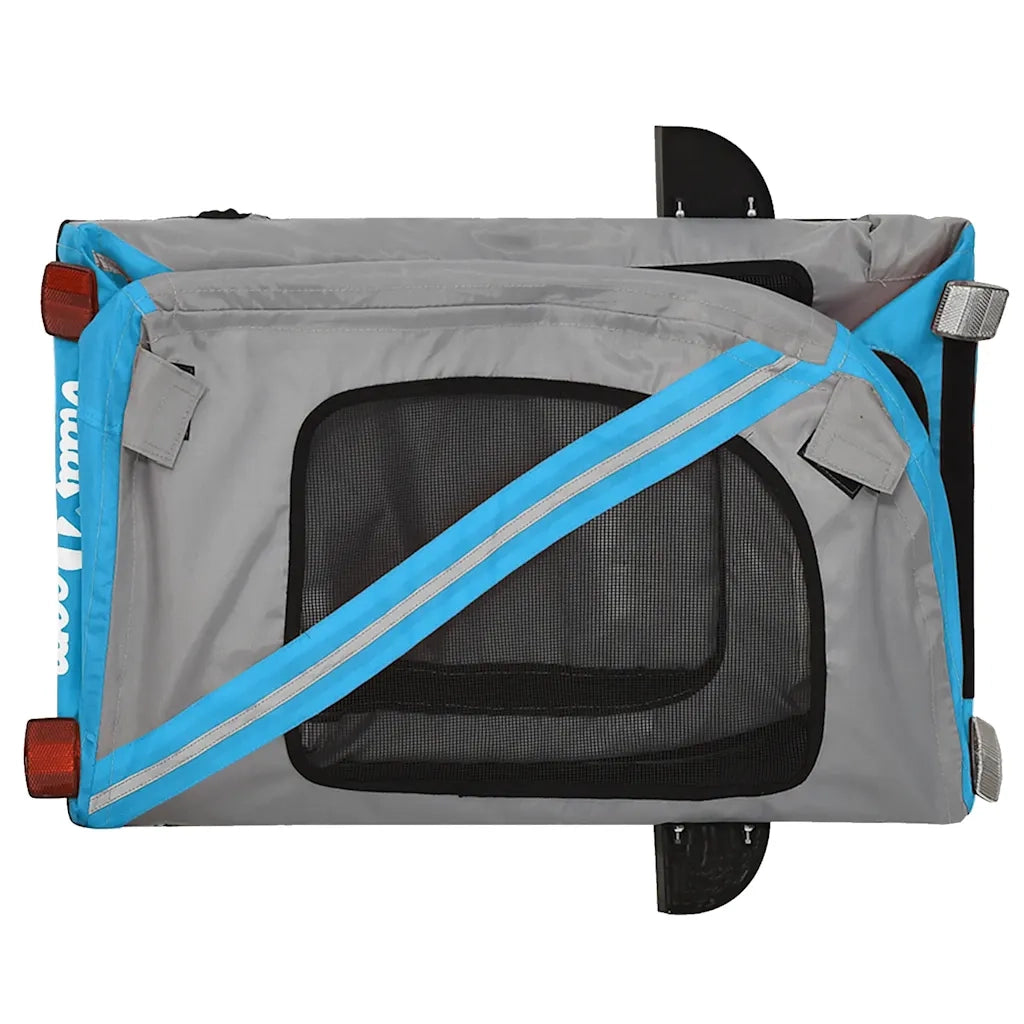 Rimorchio da Bici per Animali Blu e Grigio Oxford e Ferro CFW9470782
