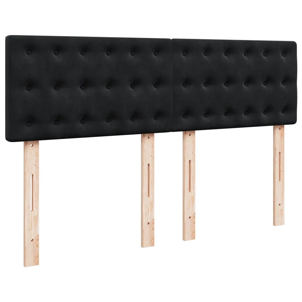 Giroletto a Molle con Materasso Nero 140x190 cm in Velluto 3286320