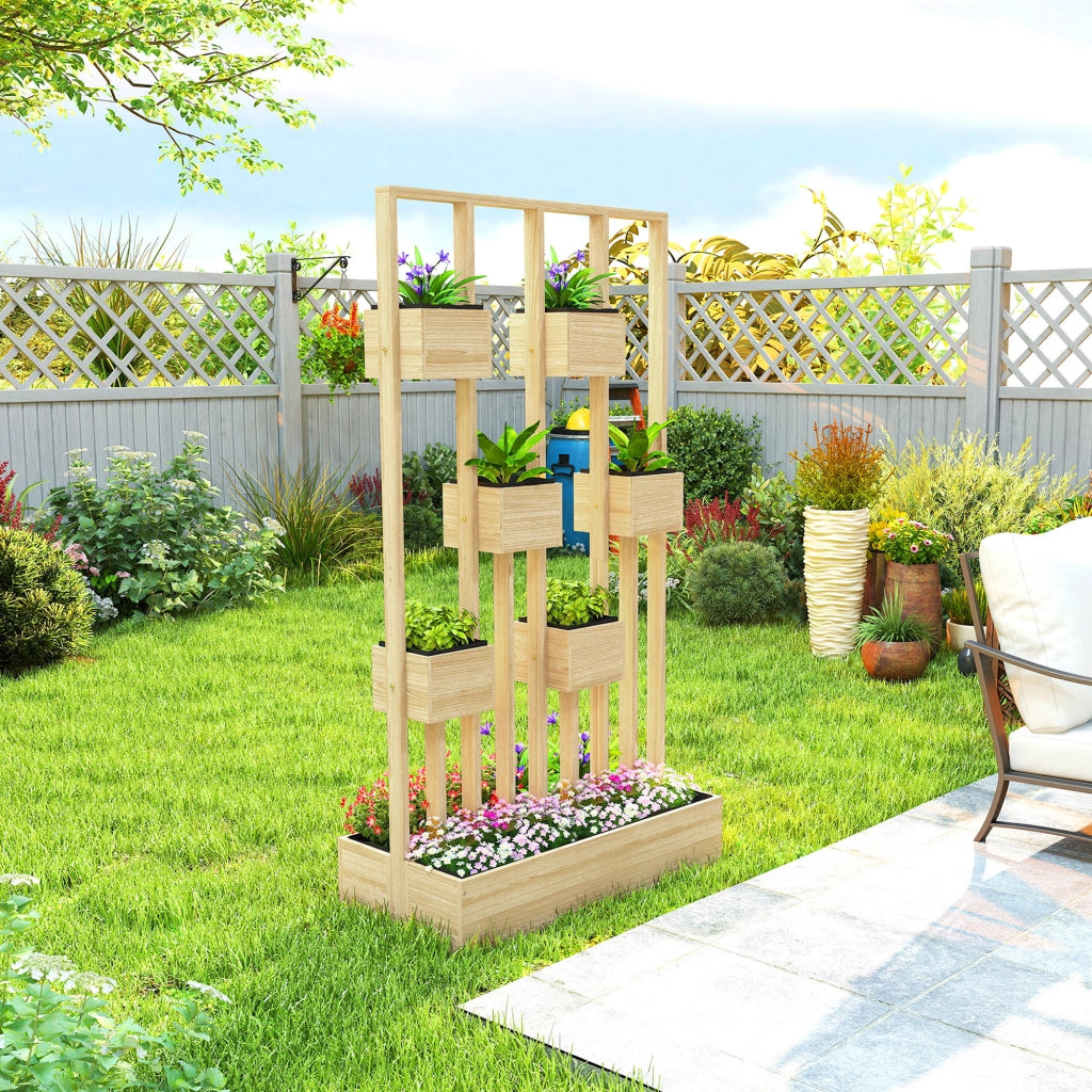 Fioriera con griglia rampicante ¨C Xylo ¨C legno, 90x45x170 cm