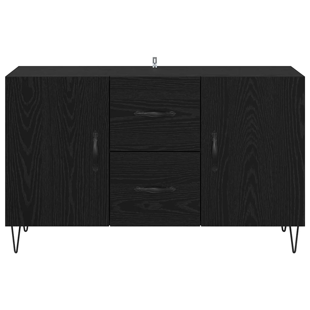 Credenza-Buffet-Armadio da cucina Rovere Nero 100 x 36 x 60 cm Legno multistrato 443556