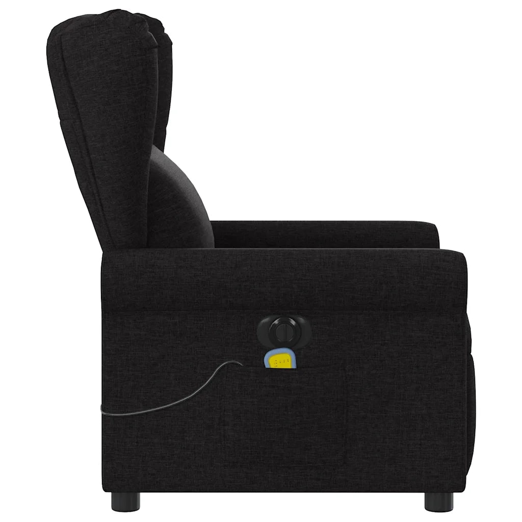 Divano Sedia-Poltrona Massaggiante Reclinabile Elettrica Nera in Tessuto 653473