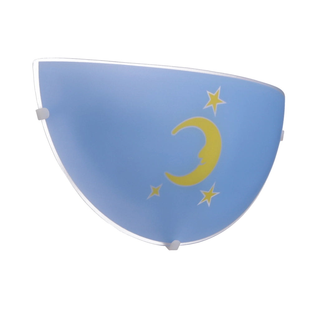 Plafoniera bambini Luna 1xE27 blu/giallo vetro Candellux