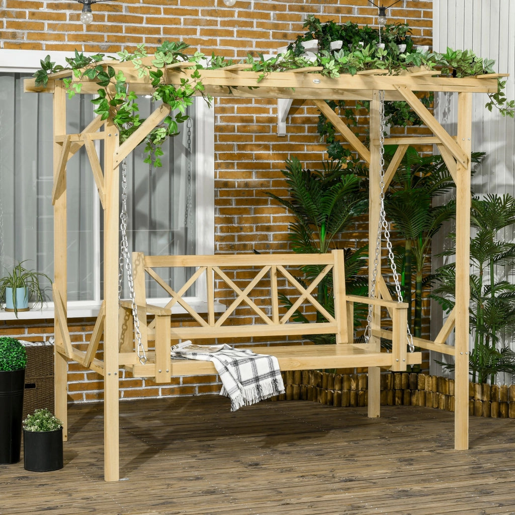 Panchina a dondolo con pergola ¨C zephmum ¨C 221x140x196 cm
