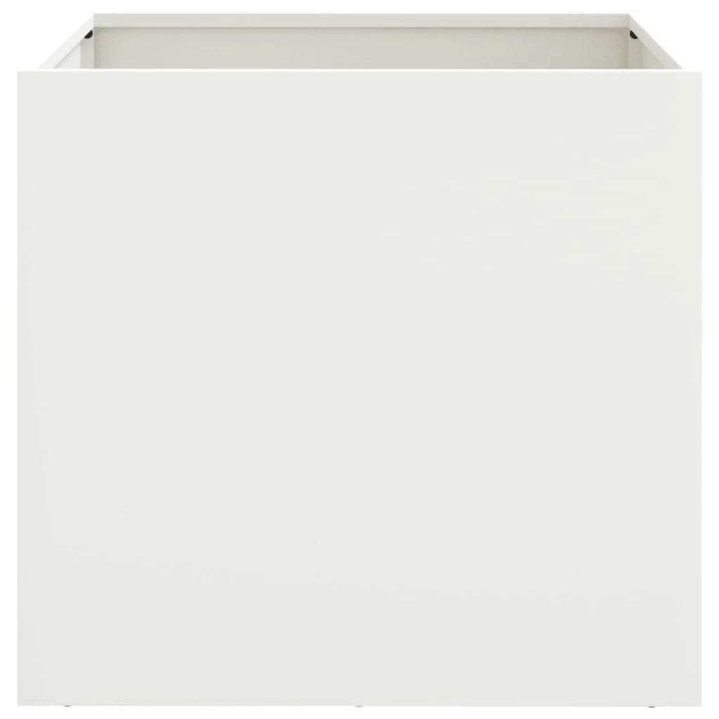Fioriera rialzata per piante fiori giardino terrazze set da 2 42 x 40 x 39 cm acciaio bianco 02_0038975