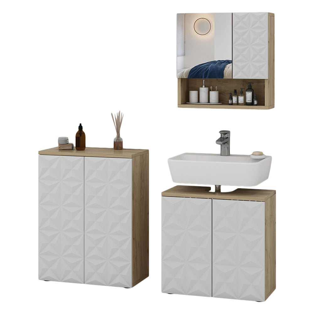 Vicco Set di mobili da bagno Bianco 3 parti