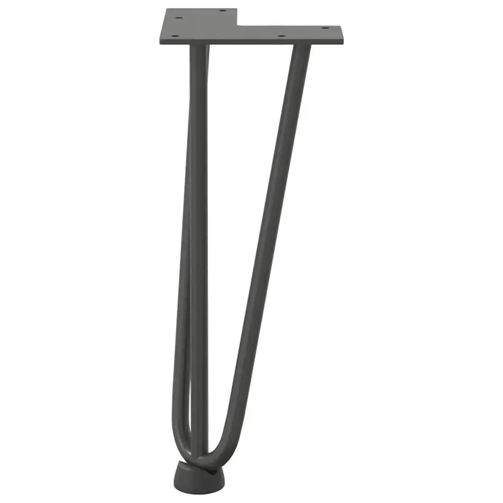 Gambe a forcina per tavolino 4 pz | Piede del tavolo antracite 30 cm acciaio massiccio
