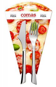 Coppia di Posate Forchetta e Coltello Napoli in Acciaio Inox per Pizza