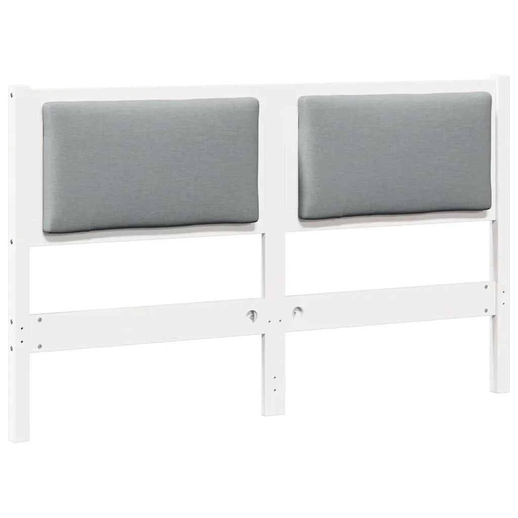 Testiera Altro-Testiera con Cuscini Bianco 140 cm Legno di pino massello