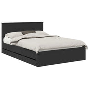 Letto matrimoniale | Letto per adulti | Struttura del letto Nero 140 x 200 cm Legno Ingegnerizzato