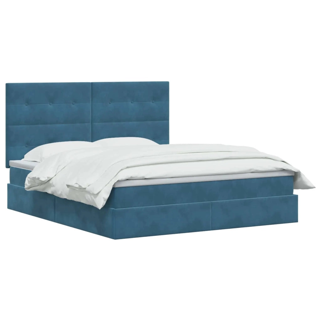 Letto con contenitore LED e materasso Blu Scuro 180 x 200 cm 3460150