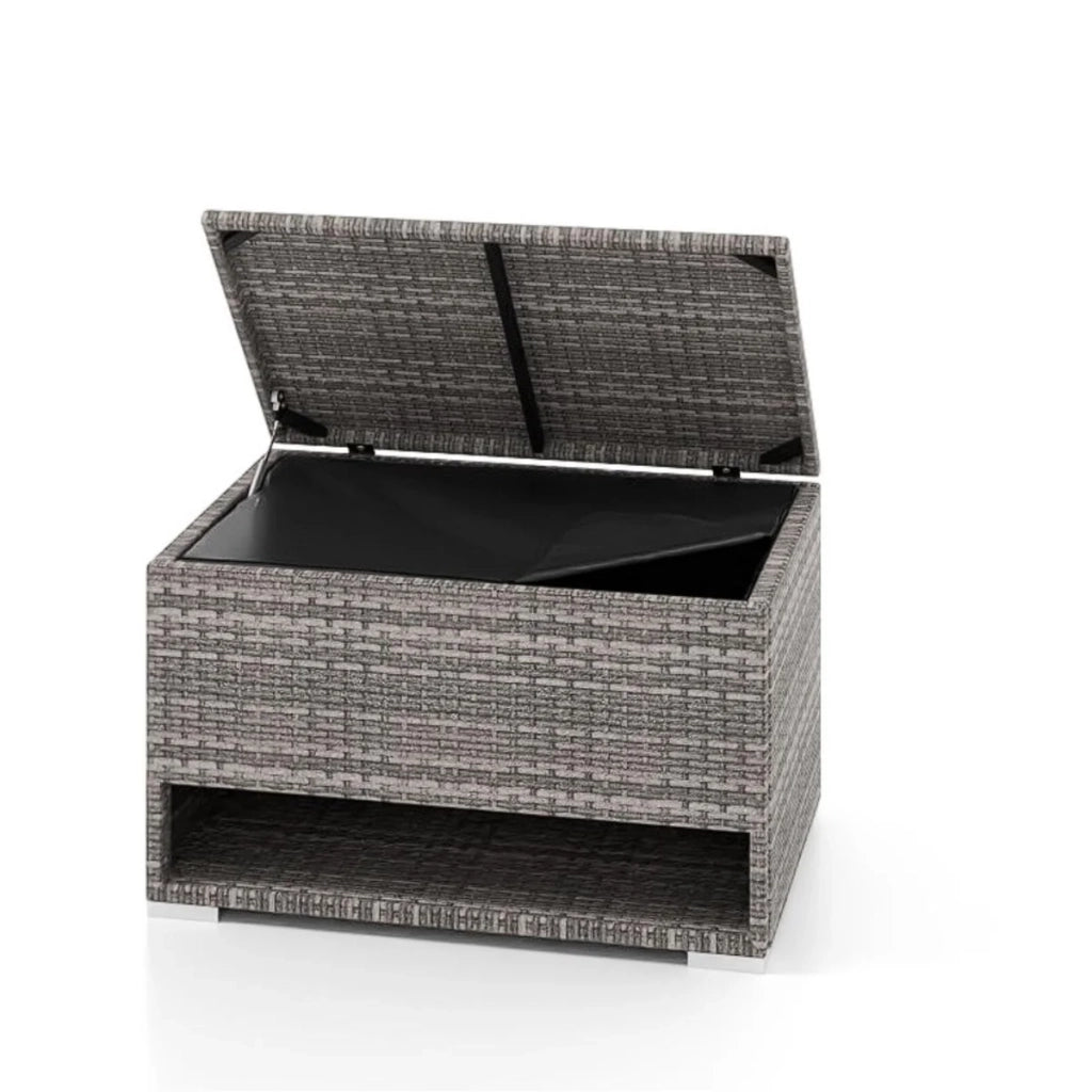 Contenitore da giardino con ripiano per scarpe 95 x 60 x 58 cm contenitore funzionale ed elegante in rattan nero 20_0011492