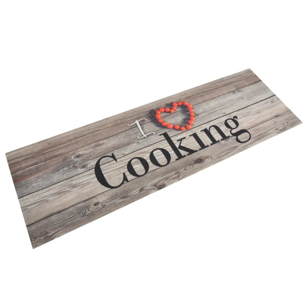 Tappetino da cucina morbido e lavabile con elegante design antiscivolo 180 x 60 cm velluto grigio 02_0046039