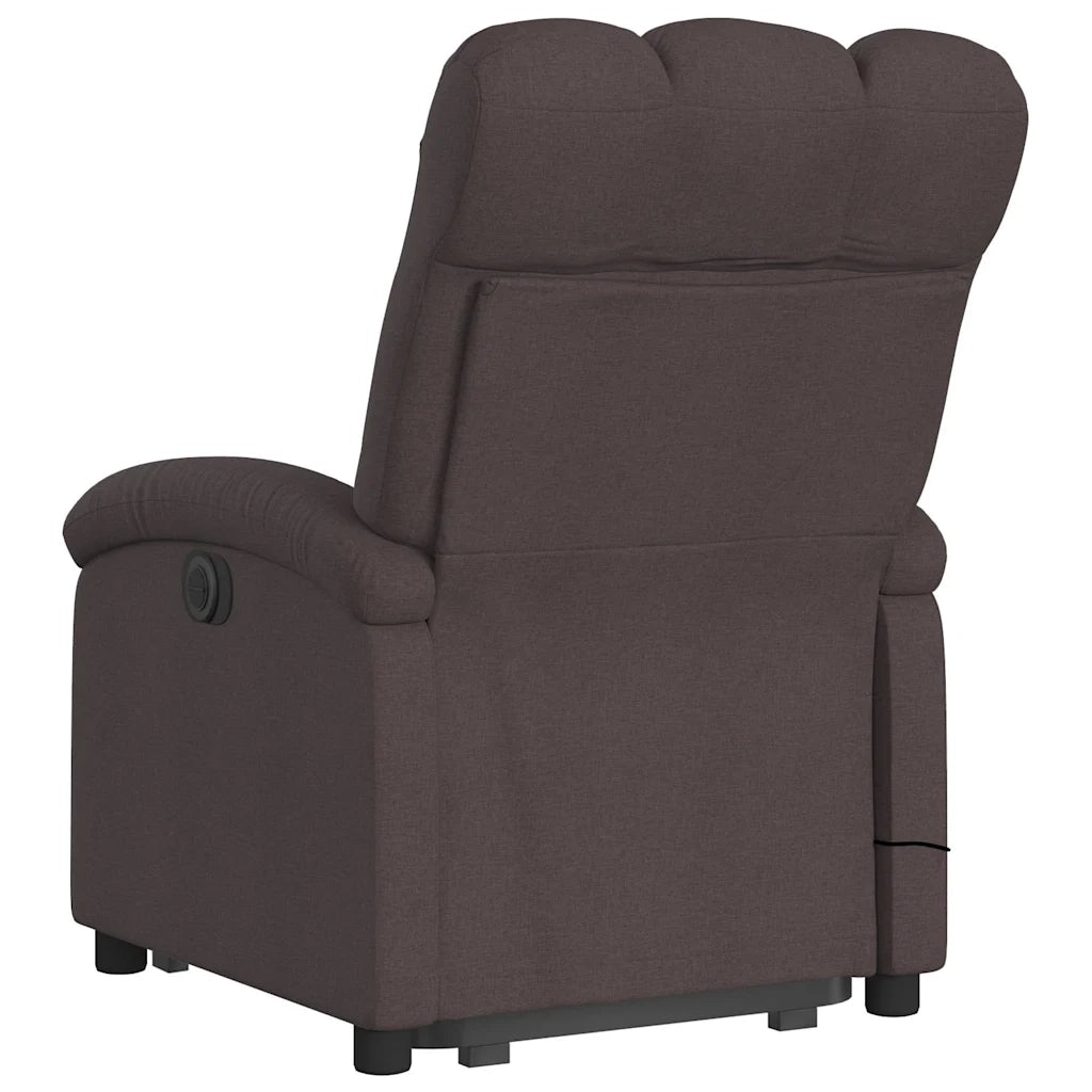 Poltrona Alzapersona Massaggio Elettrica Marrone Scuro Tessuto 3204133